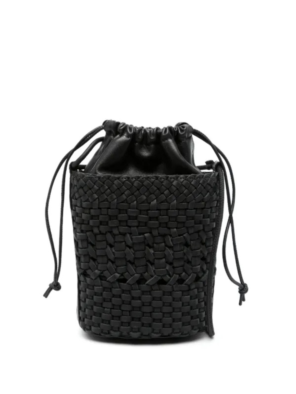 Hereu Trena Woven Bucket Bag in Black